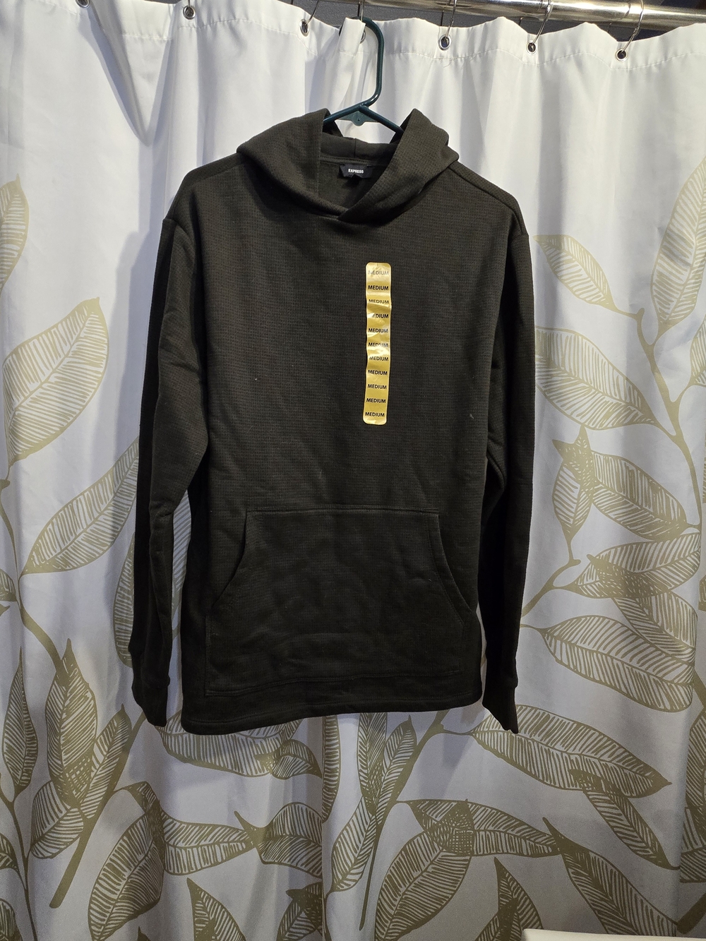 Express - Men's Olive Green Hooded Pullover Sweatshirt